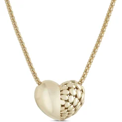 Toscano Puffed Heart Necklace, 14K Yellow Gold Discount