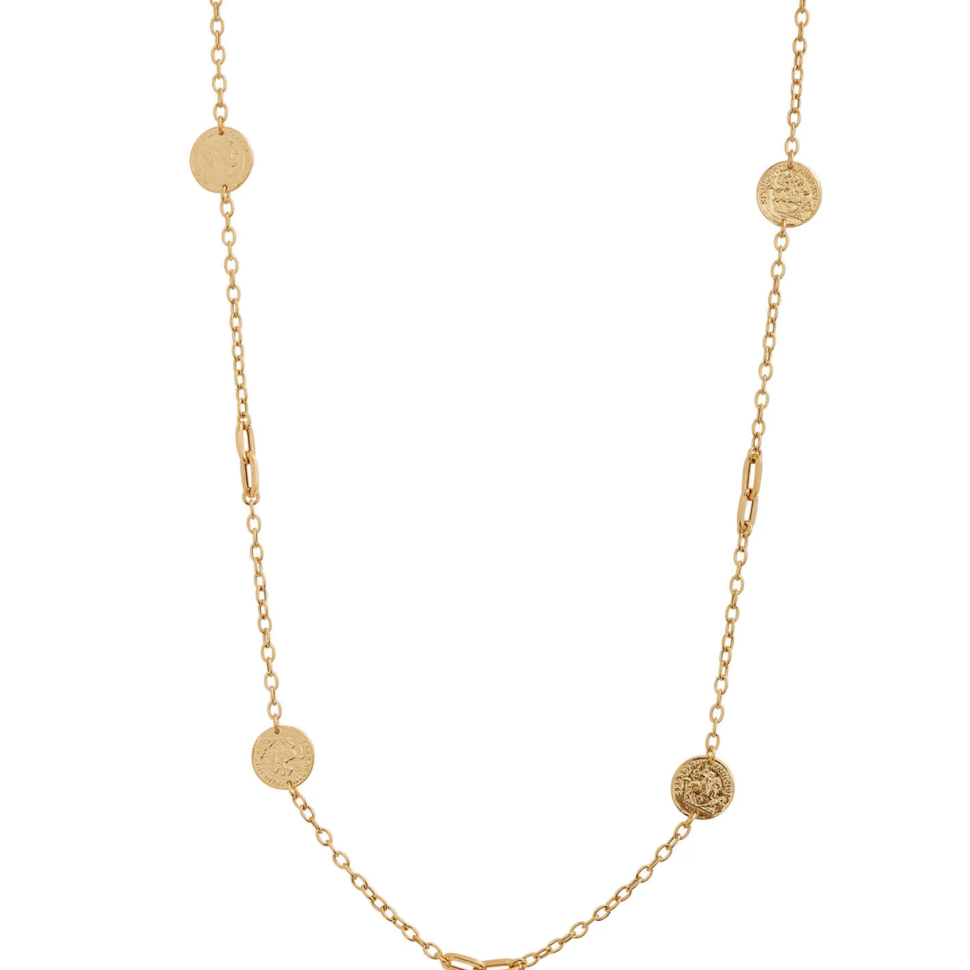 Toscano Roman Coin Replica Stations Necklace, 14K Yellow Gold Sale