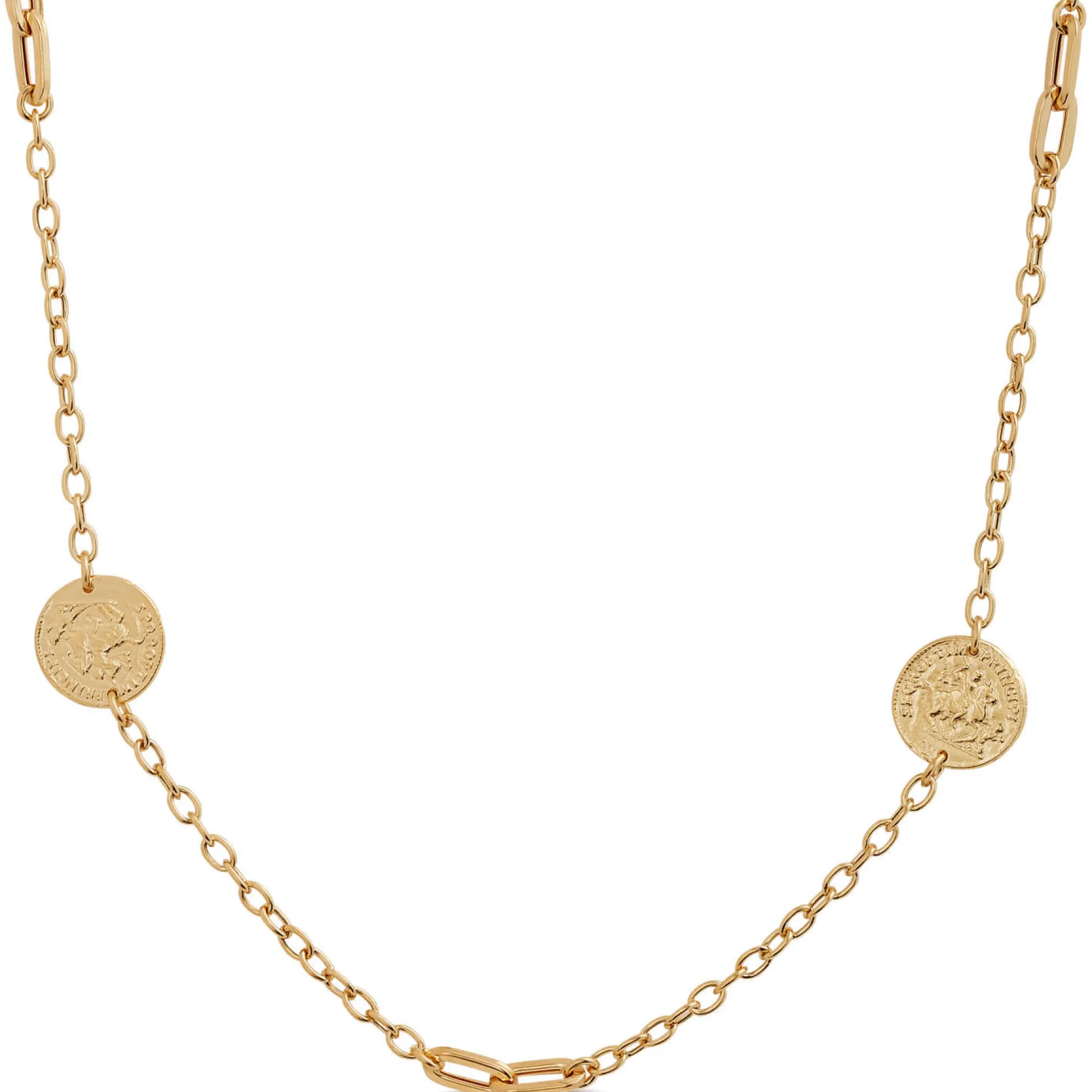 Toscano Roman Coin Replica Stations Necklace, 14K Yellow Gold Sale