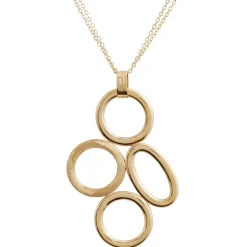 Toscano Round and Oval Open Ring Necklace, 14K Yellow Gold Discount