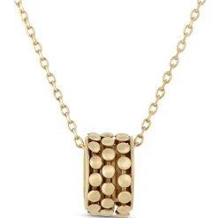 Toscano 3 Row Beaded Sliding Ring Necklace, 14K Yellow Gold Online