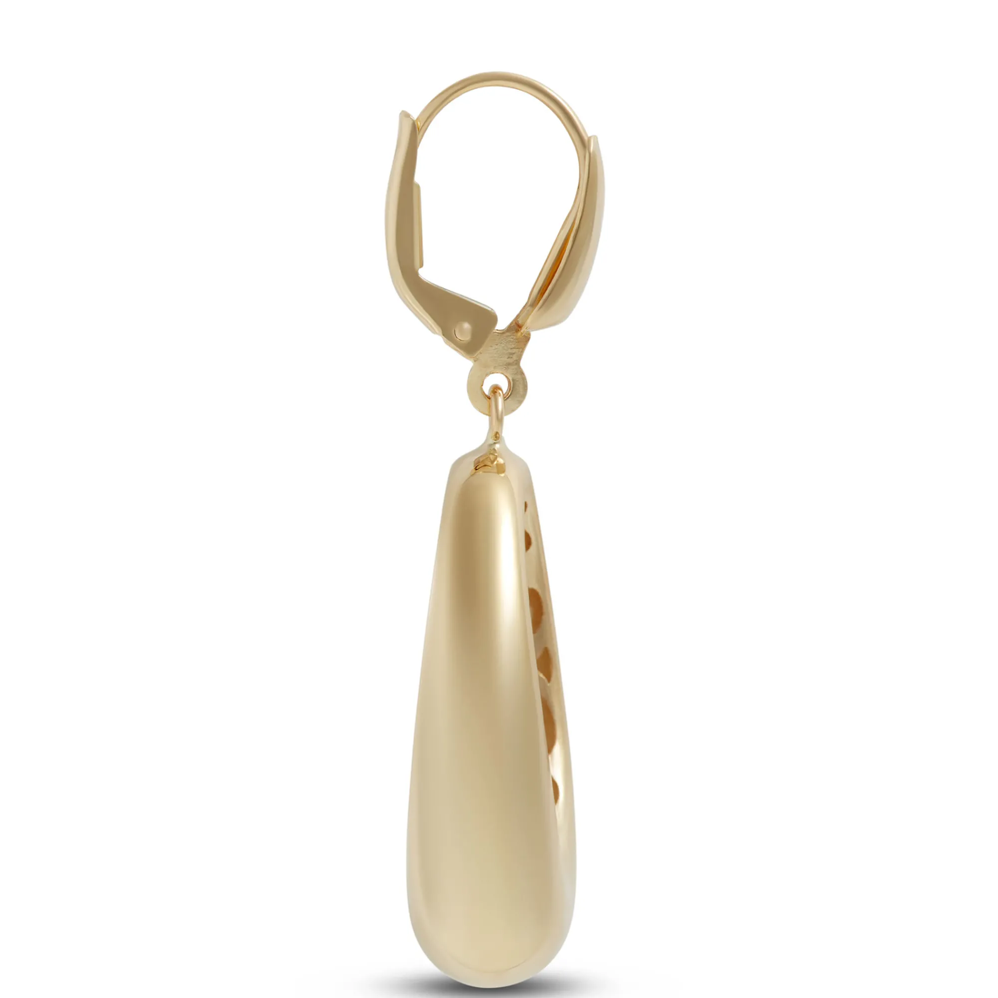 Toscano Satin Oval Drop Earrings, 14K Yellow Gold Hot
