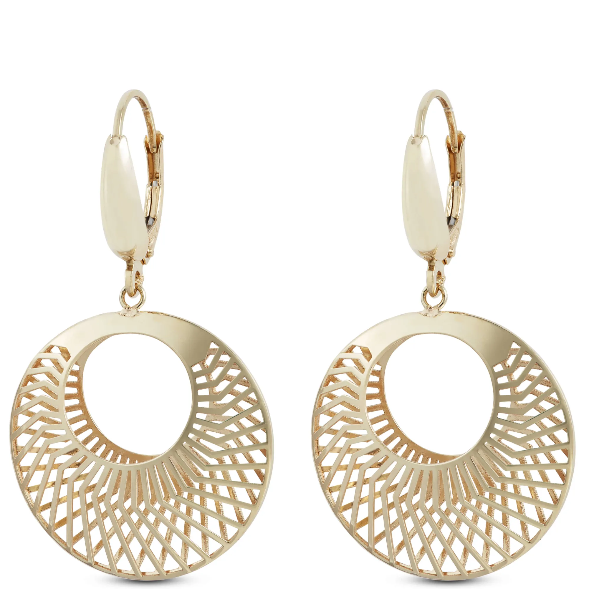 Toscano Spiral Drop Eurowire Drop Earrings, 14K Yellow Gold Best