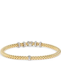 Toscano Stretchy Bracelet, ½ Carat Total Weight, 18K Yellow Gold Online