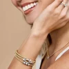 Toscano Stretchy Bracelet with Diamonds, 18K Yellow Gold Hot