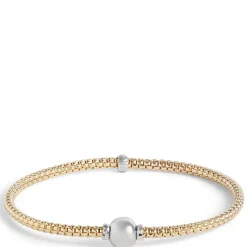 Toscano Stretchy Two-Tone Popcorn Link Bracelet, 14K Yellow Gold Online