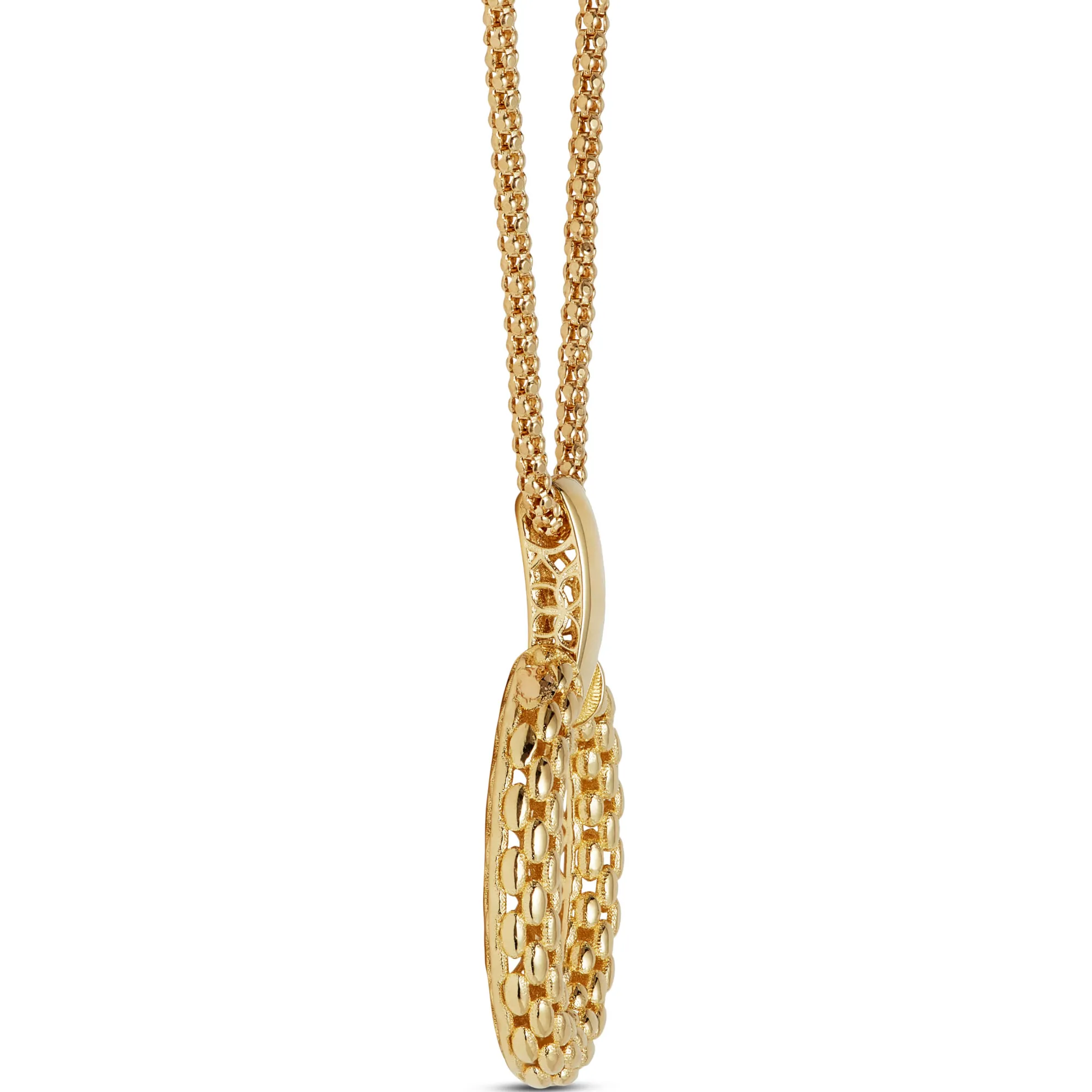 Toscano Textured Oval Drop Pendant, 14K Yellow Gold Discount