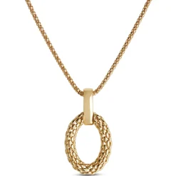 Toscano Textured Oval Drop Pendant, 14K Yellow Gold Discount