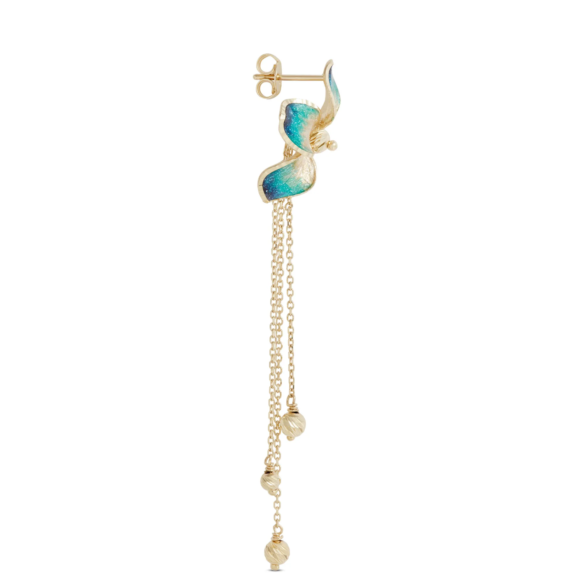 Toscano Three-Petal Floral Earrings, 14K Yellow Gold
