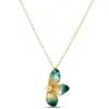 Toscano Three-Petal Floral Enamel Necklace, 14K Yellow Gold Clearance