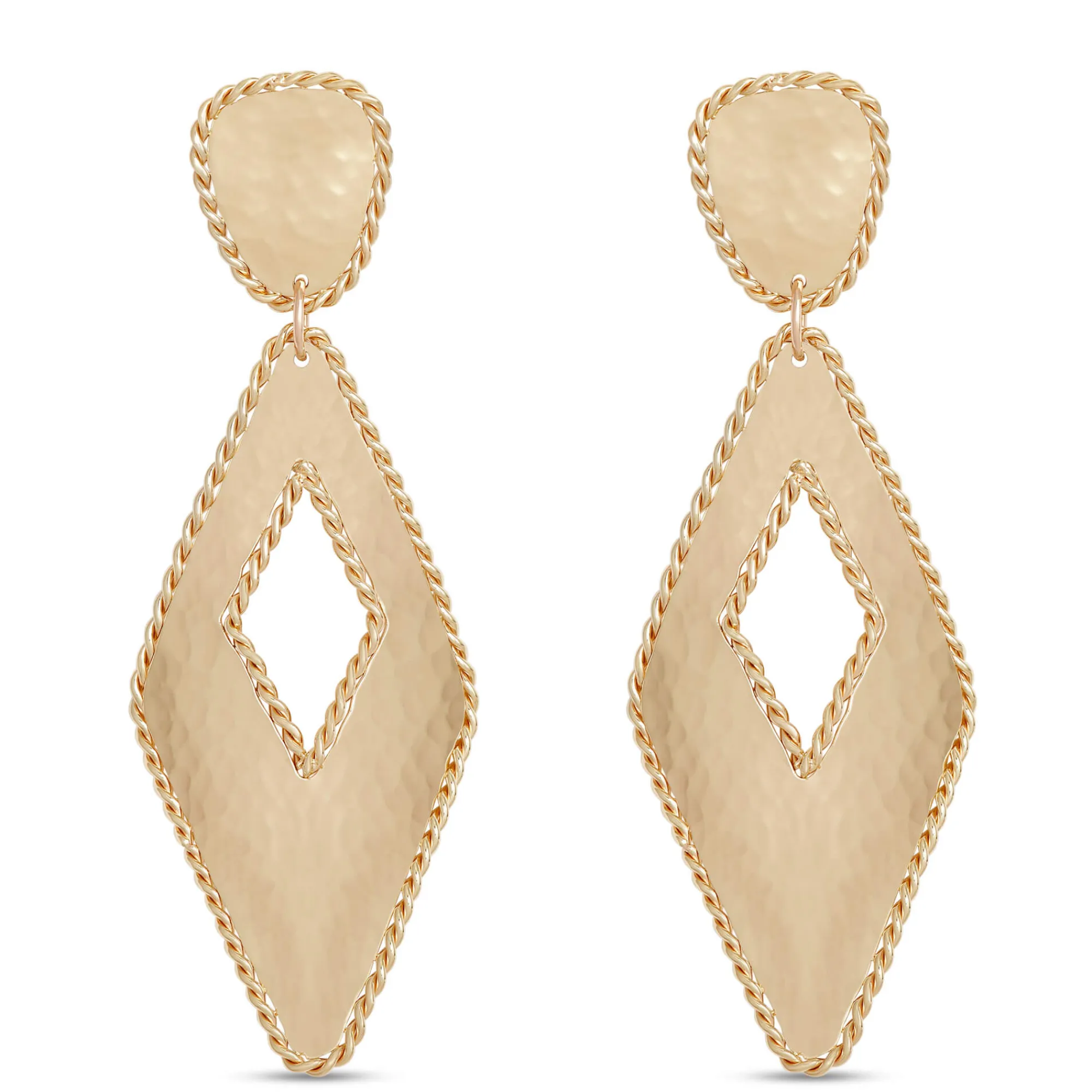 Toscano Triangle Drop Earrings, 14K Yellow Gold Discount
