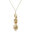 Toscano Triple Brown Enamel Leaf Necklace, 14K Yellow Gold Outlet