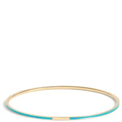 Toscano Turquoise Enamel Slip On Bangle, 14K Yellow Gold Hot
