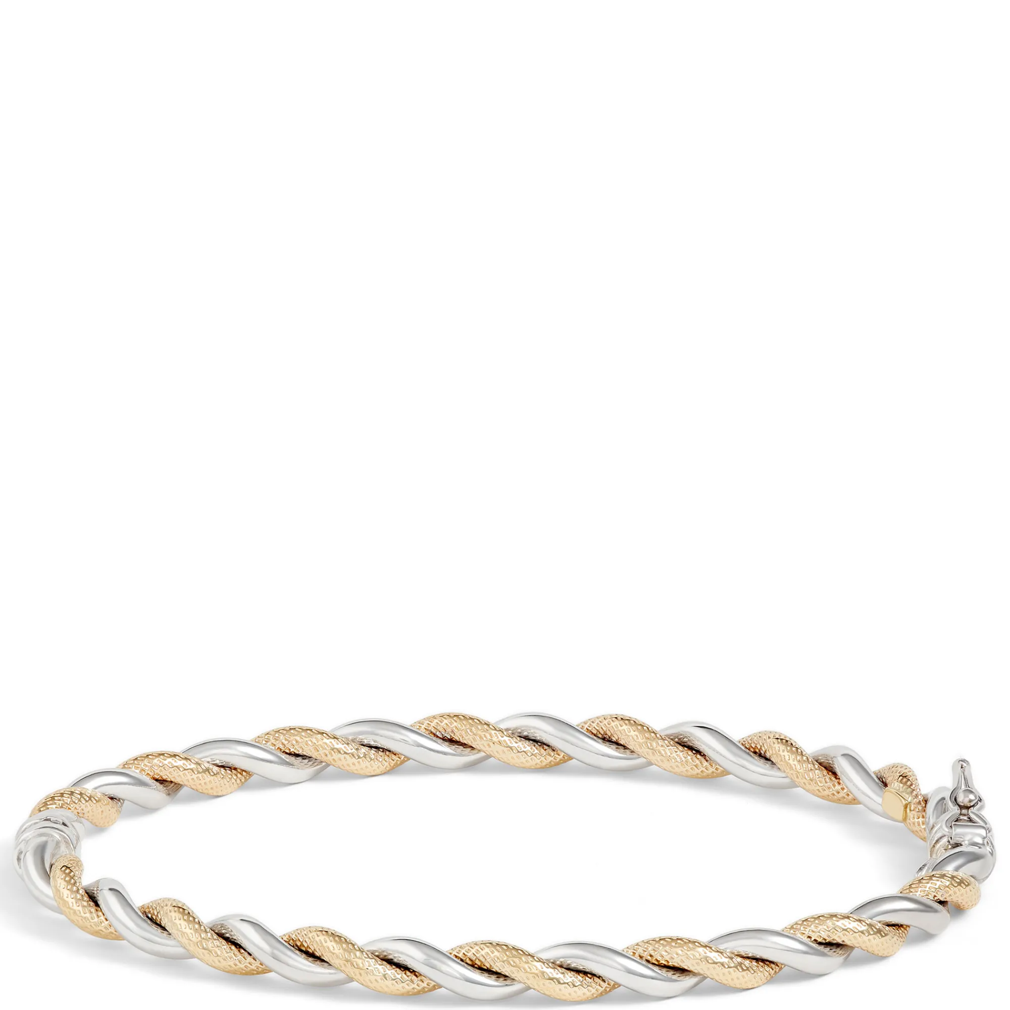 Toscano Twisted Bangle Bracelet, 14K White and Yellow Gold Clearance