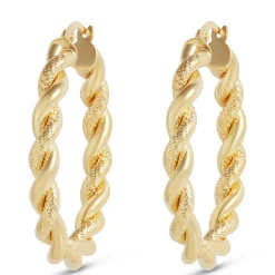 Toscano Twisted Hoop Earrings, 14K Yellow Gold Discount