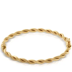 Toscano Twisted Rope Bangle Bracelet 14K Outlet