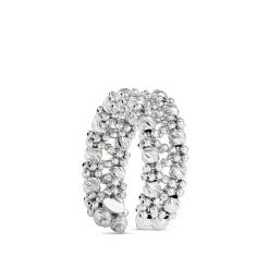 Toscano Two-Row Beaded Ring, 14K White Gold Hot