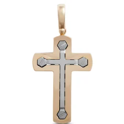 Toscano Two-Tone Cross Pendant Charm, 14K Gold Online