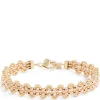 Toscano Two-Tone Flexy Beaded Bracelet, 14K Yellow and Rose Gold New