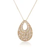 Toscano Two-Tone Mirrored & Beaded Pear Shaped Necklace 14K New