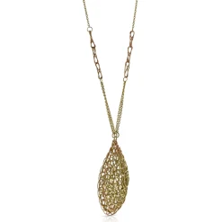 Toscano Two-Tone Woven Pear Necklace 14K New