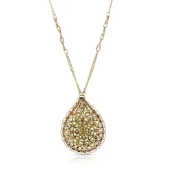 Toscano Two-Tone Woven Pear Necklace 14K New