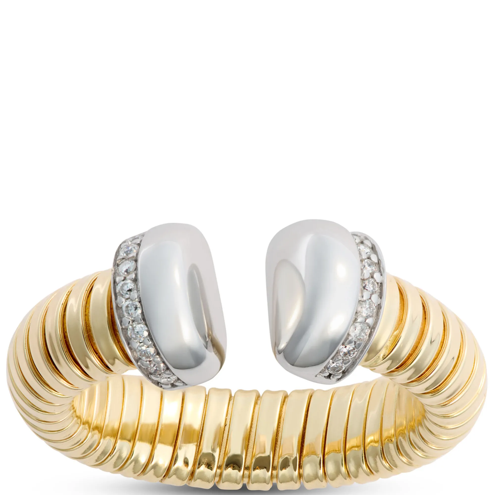 Toscano With Diamonds Domed Tubogas Ring, 18K Yellow Gold Online