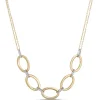 Toscano with Diamonds Oval Link Necklace, 18K Yellow Gold Best