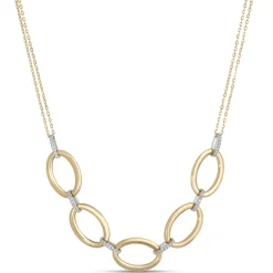 Toscano with Diamonds Oval Link Necklace, 18K Yellow Gold Best