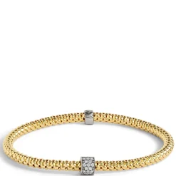 Toscano with Diamonds Stretchy Bracelet, 18K Yellow Gold Sale
