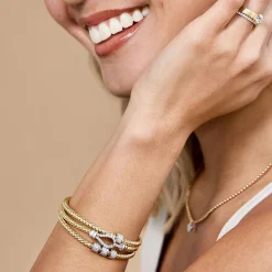 Toscano with Diamonds Stretchy Bracelet, 18K Yellow Gold Sale