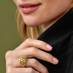 Toscano Woven Dome Ring, 14K Yellow Gold Size 6 Hot