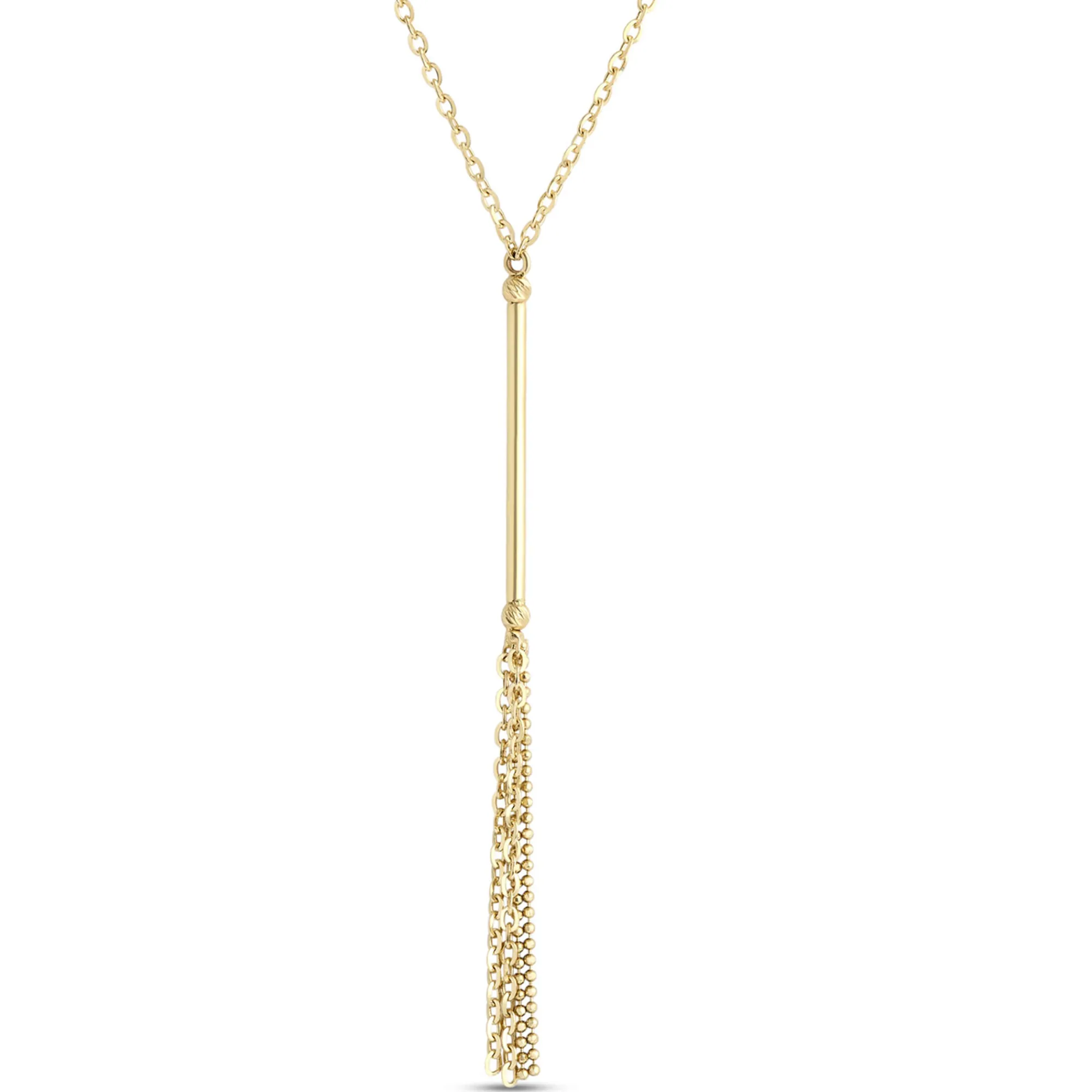 Toscano Y Bar and Tassel Necklace, 14K Yellow Gold Sale