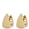 Triangle Huggie Hoop Earrings, 14K Yellow Gold