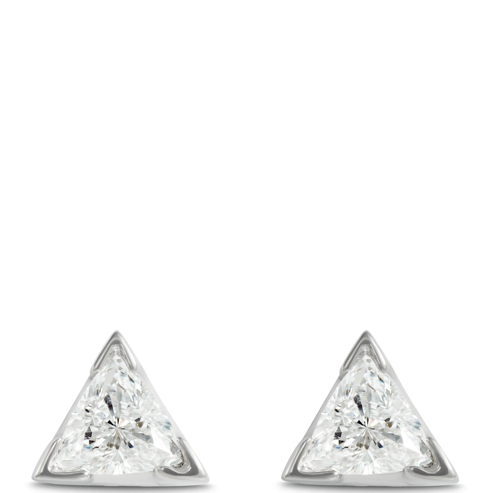 Trillion Diamond Studs, ⅕ Carat, in 14K Yellow Gold
