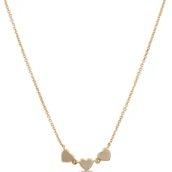 Triple Heart Diamond Necklace, 14K Yellow Gold Clearance