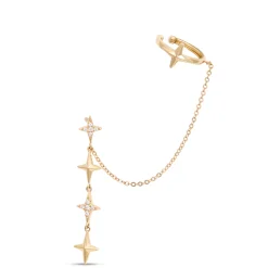 Triple Star Dangle Earring, 14k Gold Discount