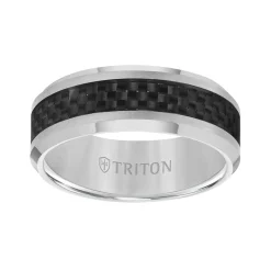 Triton Contemporary Comfort Fit Carbon Fiber Band in Grey Tungsten, 8 mm Best