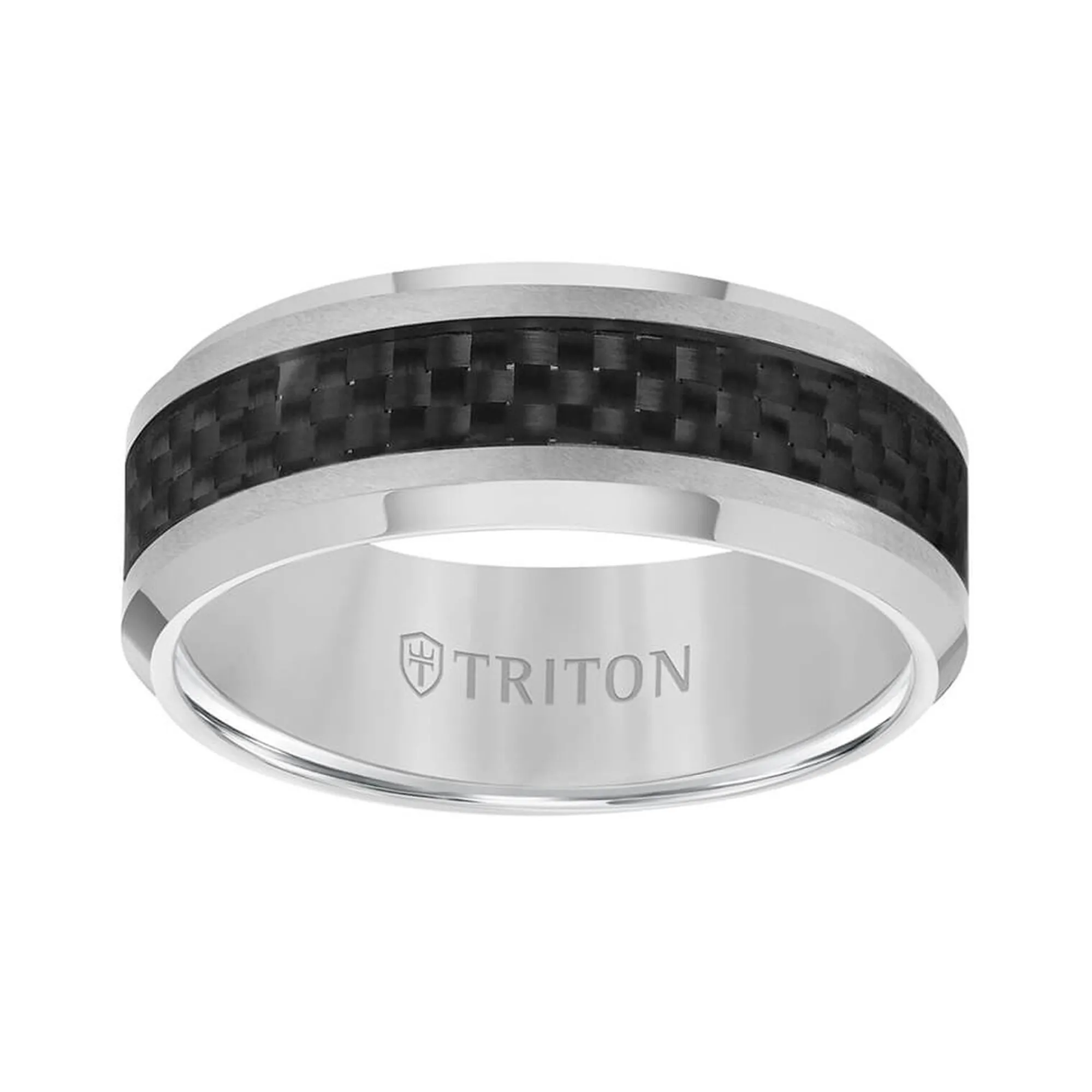 Triton Contemporary Comfort Fit Carbon Fiber Band in Grey Tungsten, 8 mm Best