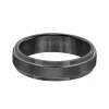 Triton Contemporary Comfort Fit Satin Finish Band in Black Tungsten, 6 mm Online
