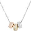 Tri-Tone Hoops Necklace, 14K Gold Discount