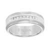 Triton Stone Contemporary Comfort Fit Satin Finish Diamond Band in Tungsten & Silver, 8 mm Best