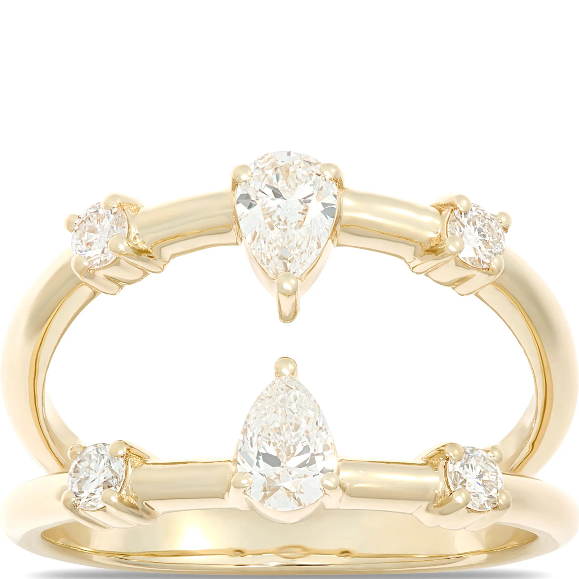 Two Row Diamond Ring, ½ Carat Total Weight, 14K Yellow Gold Online