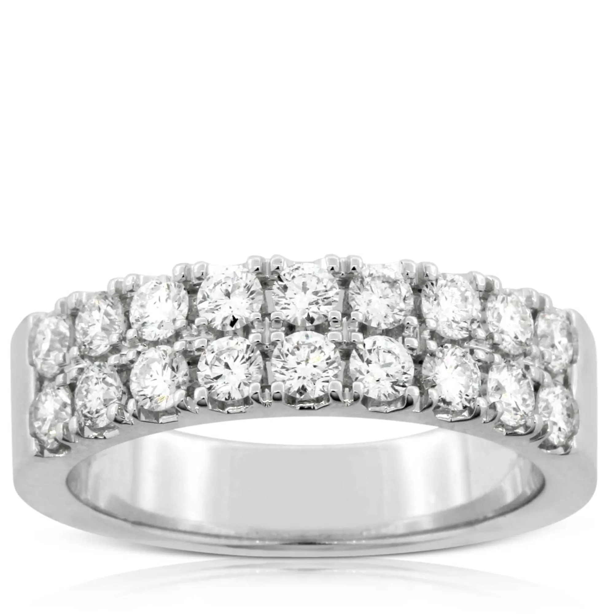 Two Row Diamond Ring 14K New