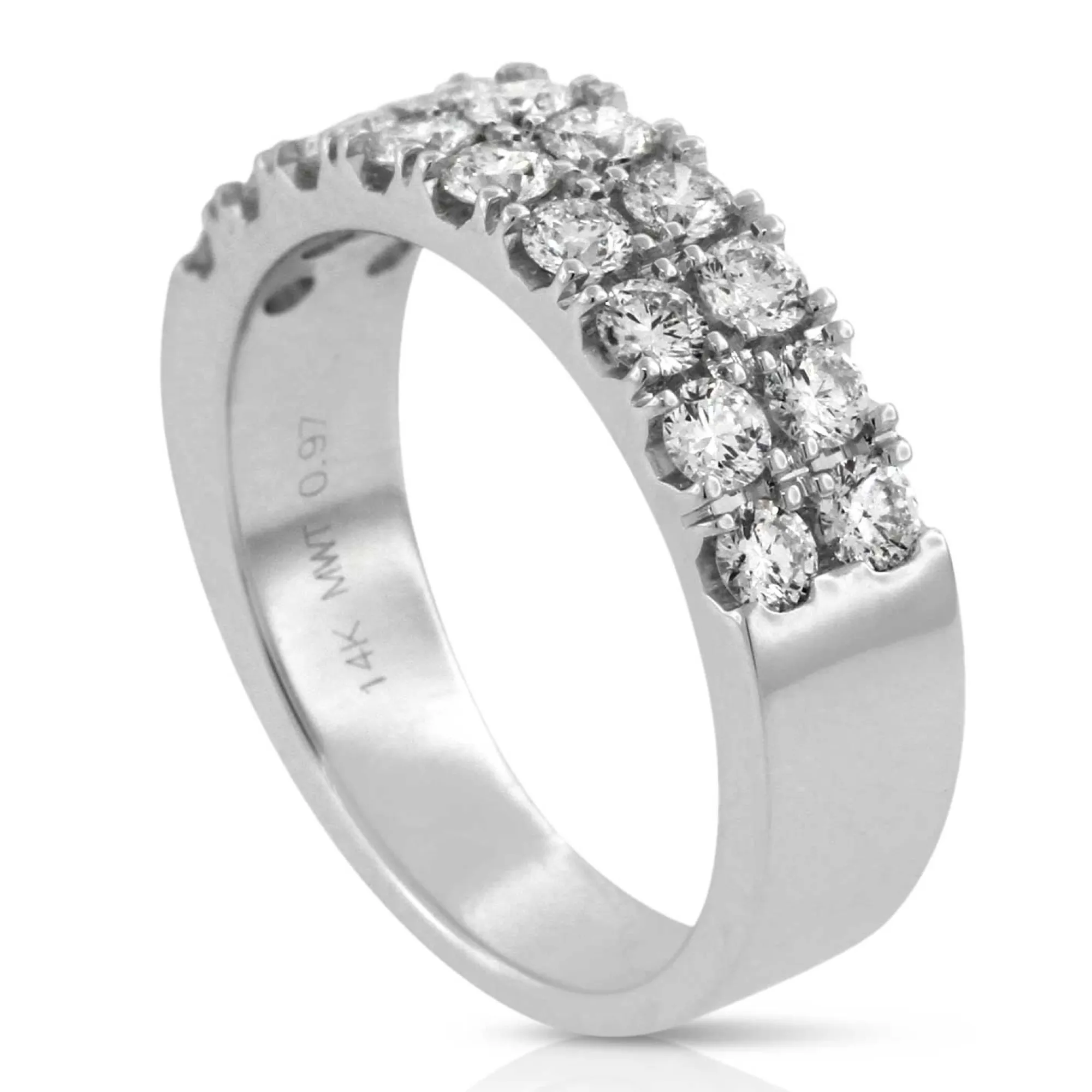 Two Row Diamond Ring 14K New