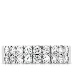Two Row Diamond Ring 14K New