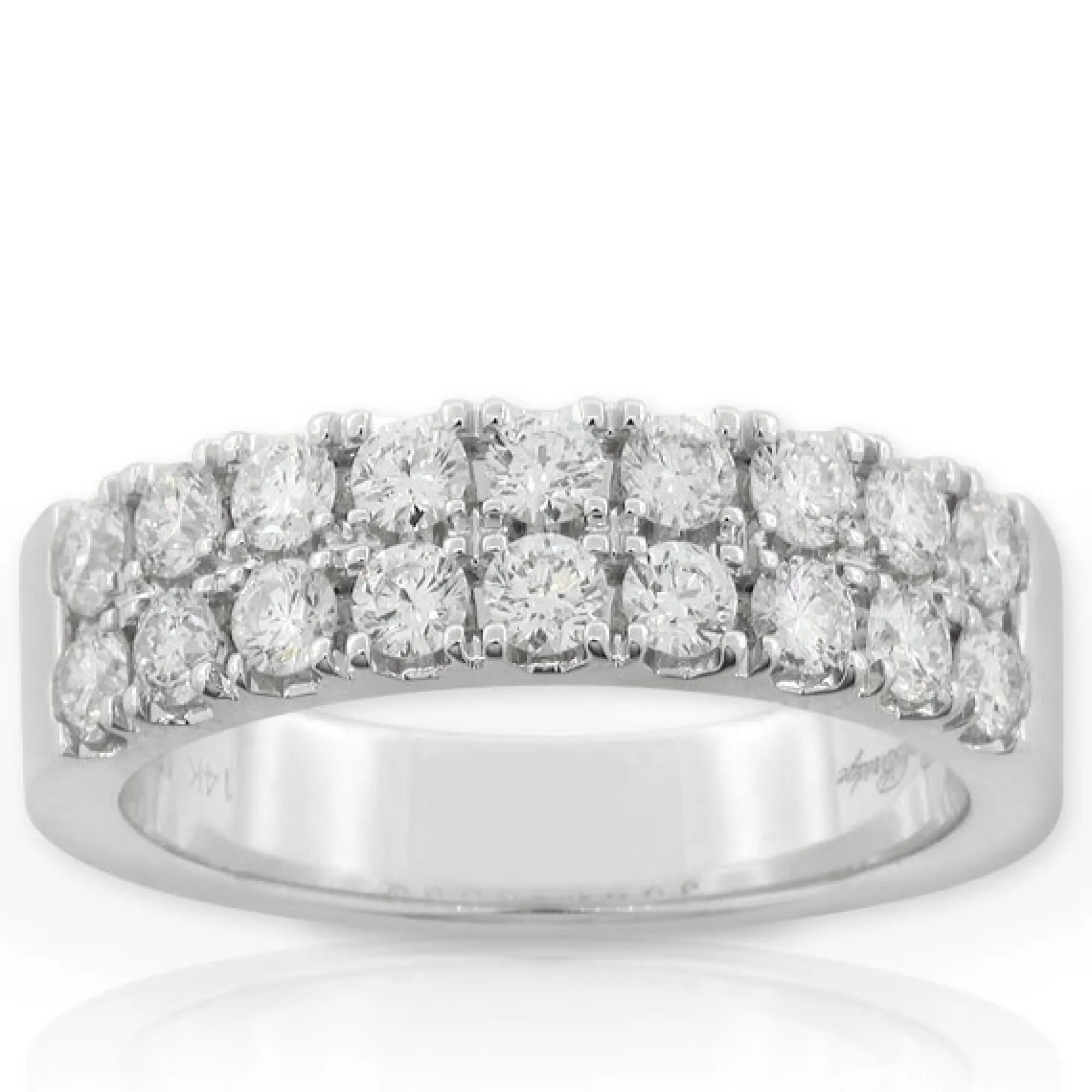 Two Row Diamond Ring 14K New