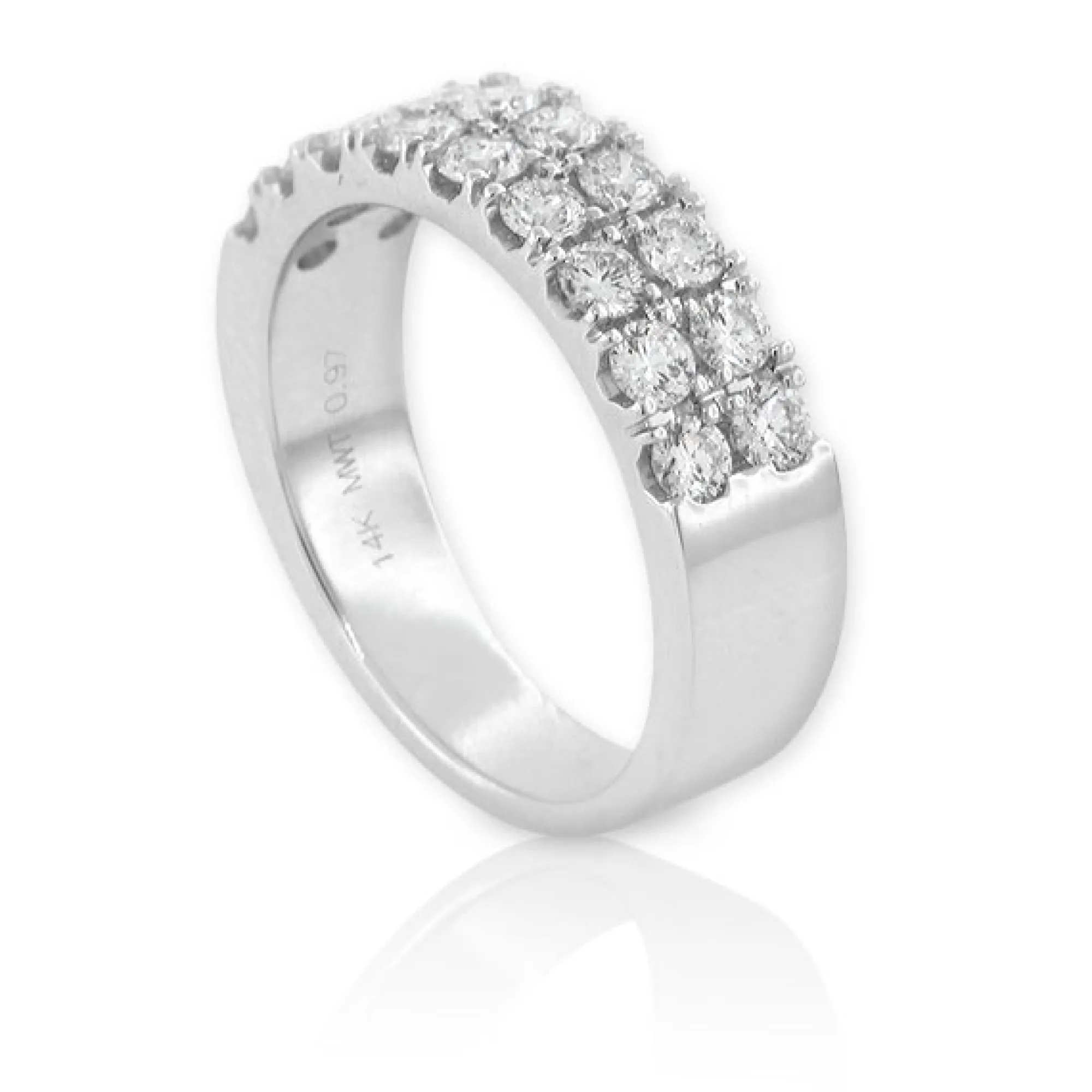 Two Row Diamond Ring 14K New