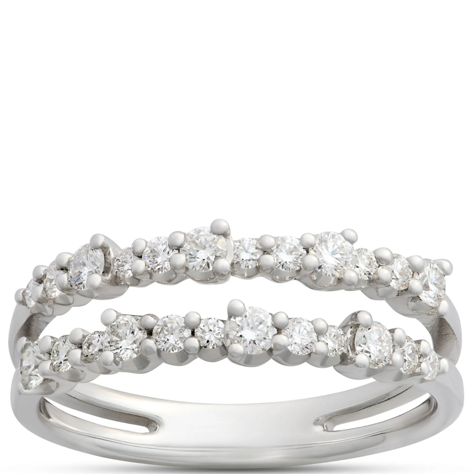 Two Row Diamond Ring, 14K White Gold Online