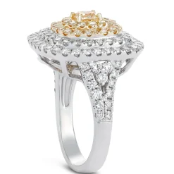 Two Tone Cluster Diamond Ring, 14K Gold Best